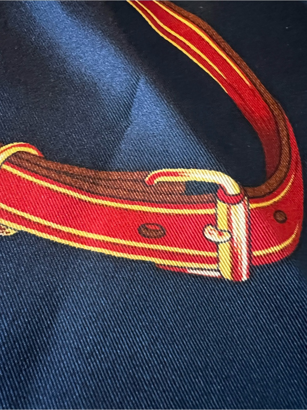 Echo Navy Silk Dog Print Square Scarf Italy Vintage Equestrian Luxury - Picture 8 of 16